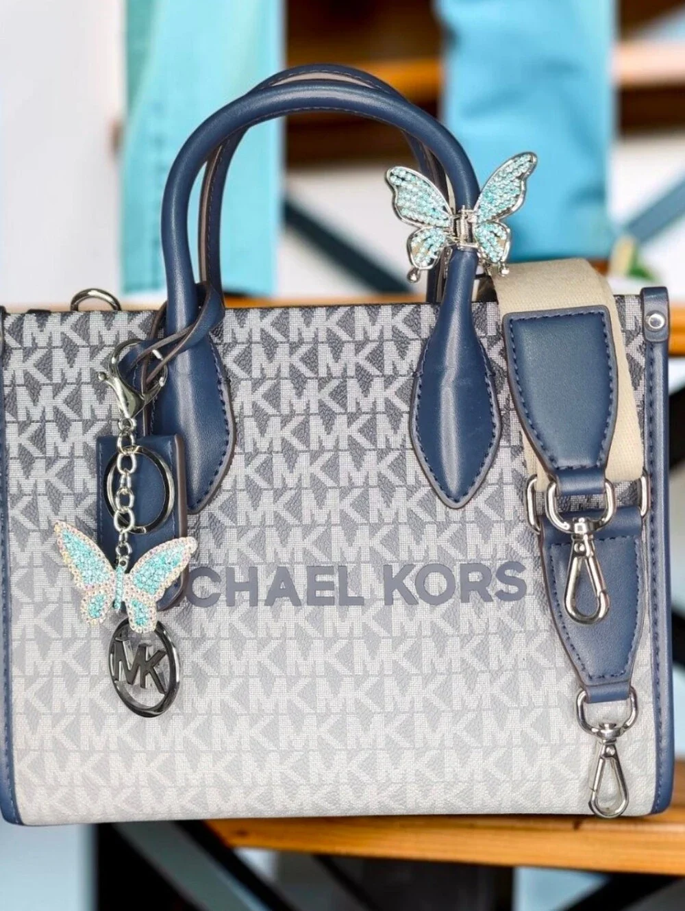 Michael Kors Mirella Small Ombré Signature Logo Crossbody Bag